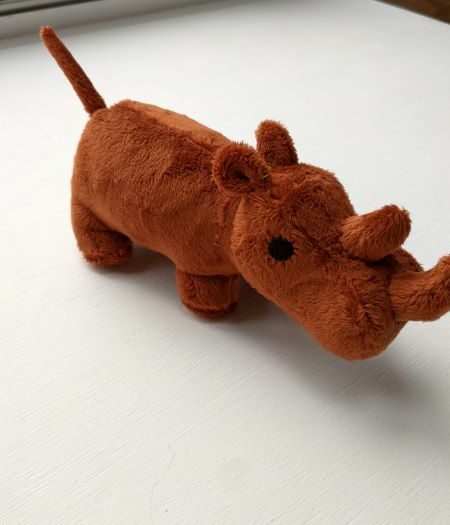 Photo of soft toy of Tawny the rhino